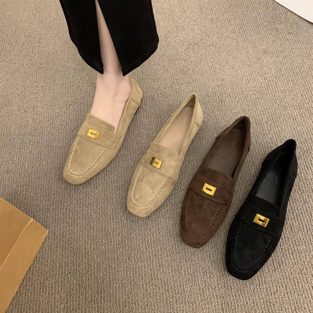 Giày Lười Nữ Vintage Chống Trượt Dễ Phối Đồ Công Sở Style Hàn Quốc