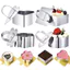 Mới 1 Bộ Khuôn Mousse Inox Hình Trái Tim Vuông Hoa Nướng Nhẫn Cho Bánh