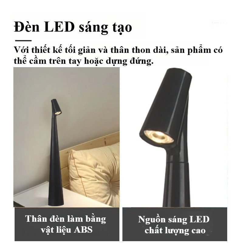Đèn Bàn LED Cảm Ứng Thiết Kế Minimalism, Thời Lượng Pin Cực Dài, Bảo Vệ Mắt, Phù Hợp Cho Việc Học Tập Và Làm Việc