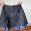 Bộ đồ kẻ sọc xẻ tà khâu váy cạp cao Tính khí Váy màu xám thời trang