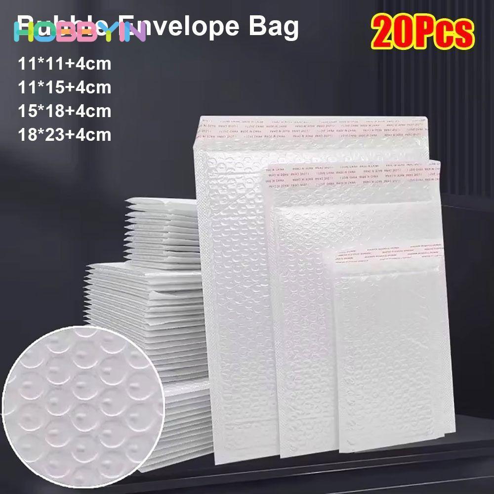 HOBBYIN 20 Chiếc Túi Phong Bì Bọt Chống Thấm Nước, Hộp Thư Đệm Bọt, Phong Bì Niêm Phong Vận Chuyển