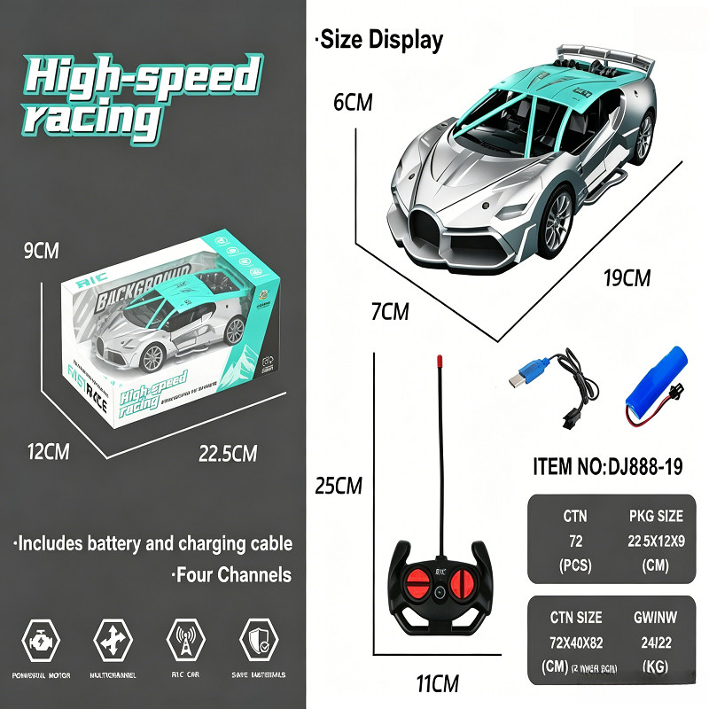 Xe RC điều Khiển Từ Xa – Chất Liệu Nhựa ABS Cao Cấp, An Toàn Cho Trẻ, Kèm Pin Và Cáp Sạc, Quà Sinh Nhật Cho Bé
