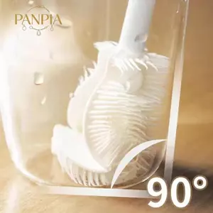 PNPIA- Silicone Cup Brush Cup Scrubr Glass Cleaner Dụng cụ làm sạch nhà bếp Tay cầm dài Uống rượu Chai thủy tinh Bàn chải làm sạch cốc thủy tinh