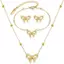 PNPIA- Bông Tai Nơ Vàng Vòng Tay Nelace Hợp Thời Trang Nơ Ruy Băng Ngọc Trai Choker Nelace Hợp Thời Trang Nơ Thứ