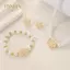 PNPIA- 3 Chiếc Camellia Nữ Đảng Nelace Vòng Tay Và Bông Tai Bộ Thanh Lịch Cô Dâu Trang Sức Quà Tặng