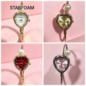 Đồng hồ thạch anh STABFOAM, Đồng hồ có thể điều chỉnh thiết kế mở, Mặt số hình trái tim thời trang Đồng hồ nữ thanh lịch sang trọng dành cho nữ