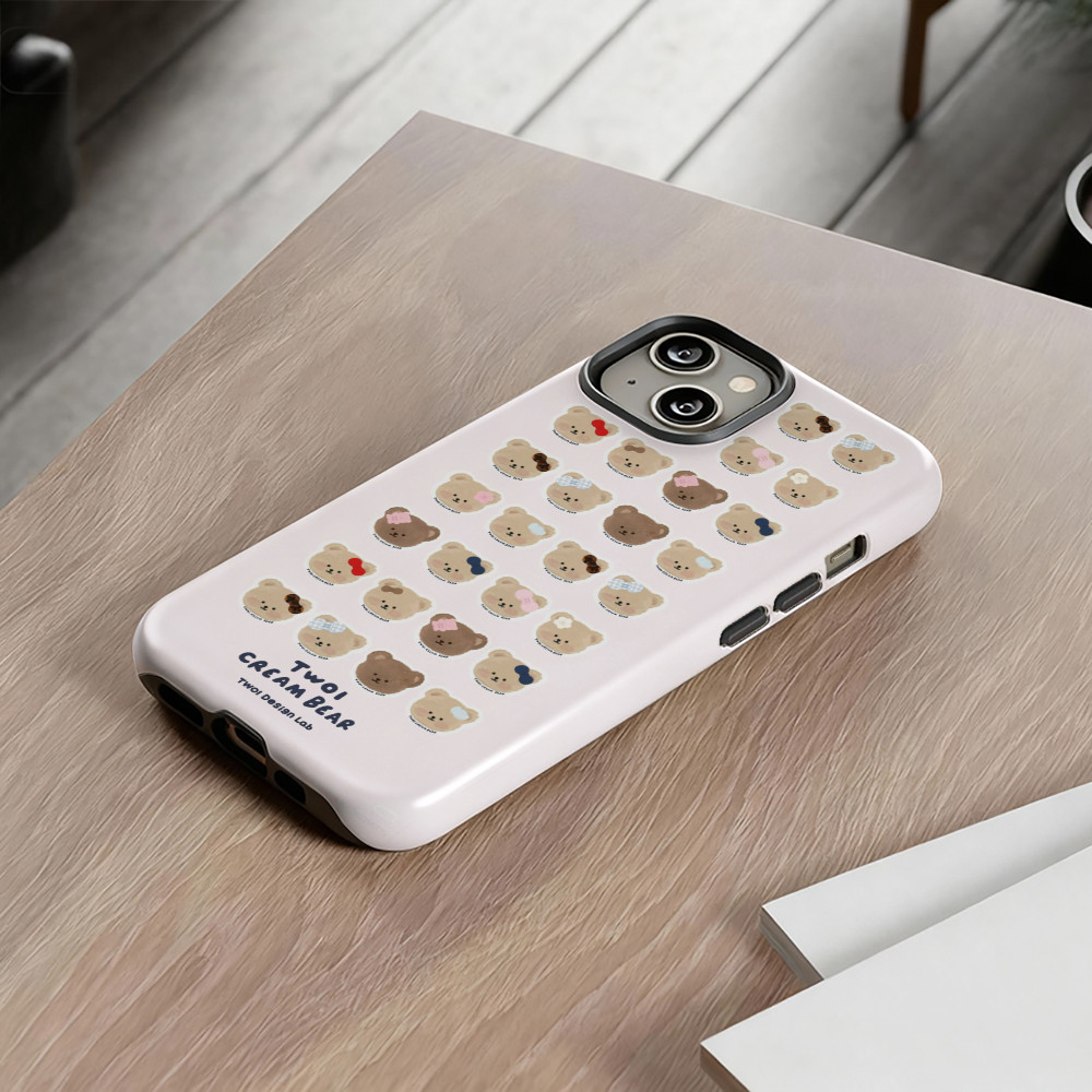 Bộ Gấu Dễ Thương Thích Hợp Cho iPhone 17ProMax 16Pro 15 11 12 13 14 xs XR 17Air Vỏ Bảo Vệ Hai Lớp Chống Sốc Vỏ Điện Thoại PNPB