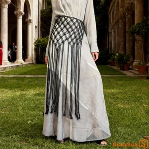 Thắt Lưng Móc Khăn Cho Nữ Bohemian Cutouts Tua Rua Dài Sarong Khăn Hông Thắt Lưng