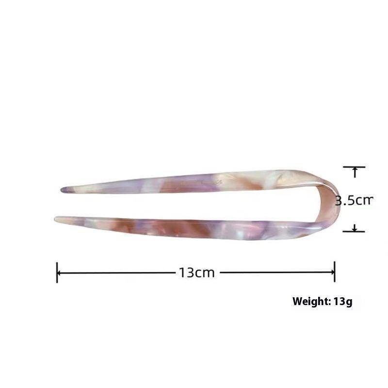 Kẹp tóc hình chữ U nơ thời trang AqToCna, chất liệu acetate acrylic, phụ kiện tóc nữ