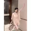 Bộ đồ thời trang thông thường cao cấp nhẹ nhàng phong cách Hồng Kông dành cho nữ lưng rỗng buộc dây nửa tay Quần short hai mảnh mùa hè