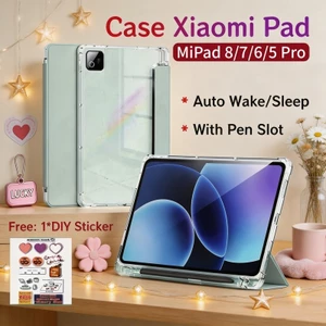 Ốp điện thoại Xiaomi Pad 8 / 8Pro 11.2 inch có khe cắm bút Vỏ bảo vệ từ tính Xiaomi POCO Pad X1 11.2 inch có mặt sau trong suốt Xiaomi 7 / 6 / 5 Pro 11 inch Xiaomi Pad Mini 2