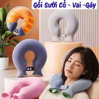 Gối Chườm Nóng Cổ Vai Gáy Dạng Chữ U Giữ Nhiệt, Gối Sưởi Ấm Giúp Thư Giãn Giảm Đau Mỏi Vai Gáy