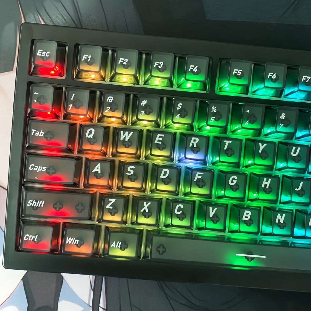 118 Phím Sương Mù Đen Trong Suốt PC Keycaps Double Shot Cherry Profile ...