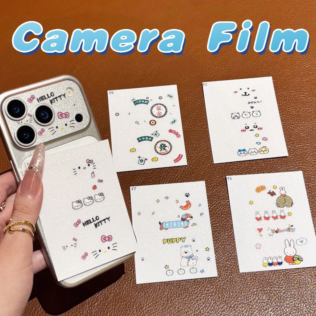 2 Gói Điện Thoại Camera Trang Trí Phim Cho iPhone 17 18 Pro Max Hoạt Hình Đáng Yêu Twinkle Hello Kitty Crayon Shin-chan CNY Phong Phú Điện Thoại Di Động Trong Suốt Mặt Sau Miếng D…