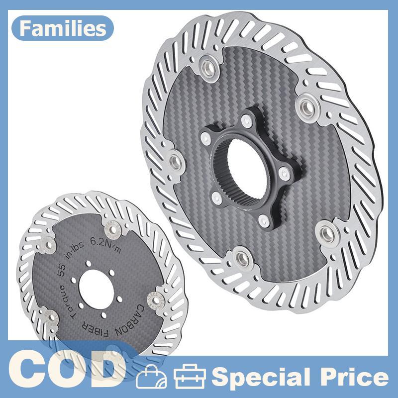 Đĩa phanh sợi Carbon 140 / 160mm Độ bền cao Thiết kế nhẹ Bộ phận thay thế xe đạp đường trường Phụ kiện đi xe đạp 1PC