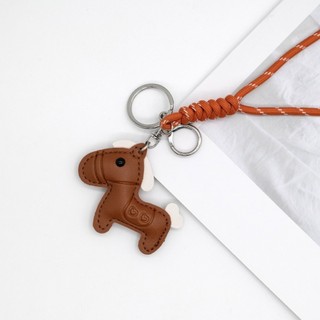 Mặt dây chuyền WOAY Pony, Móc khóa da PU, Móc khóa xe hơi Mini hình động vật thời trang