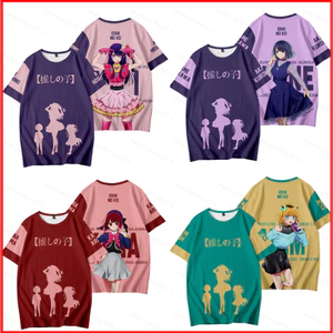 GC1 Oshi no Ko Anime Áo Thun Unisex Áo Sơ Mi Tay Ngắn Top Cosplay Hoshino Ai Arima Kana Kurokawa Akane 3D Tee Plus Siz