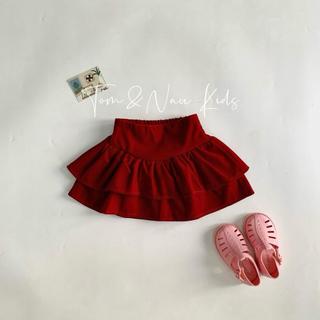 CV6-[tomnaukids] Chân váy Nhung xếp ly 2 tầng xinh iu cho bé gái - Size 8-40Kg
