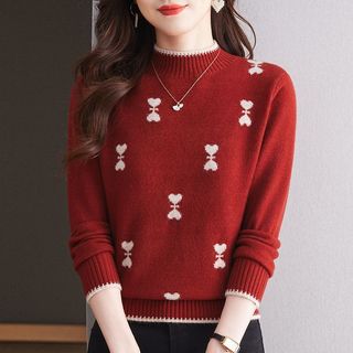 Dệt Kim Áo Len Rời Thu Đông Cho Nữ, Phong Cách Nửa Cổ Rùa Thời Trang