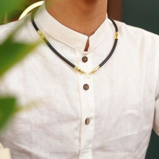 Dây Cao Su 5 đốt- Dây Dù Thái 5 đốt- Bọc Vàng 8K - Trầm Hương Yên Lộc (Mua một, tặng một hộp nhung)