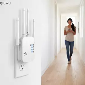 Bộ lặp tín hiệu WiFi QIUWU Bộ khuếch đại mở rộng phạm vi có dây Tăng cường tín hiệu yếu để phát trực tuyến phòng ngủ.