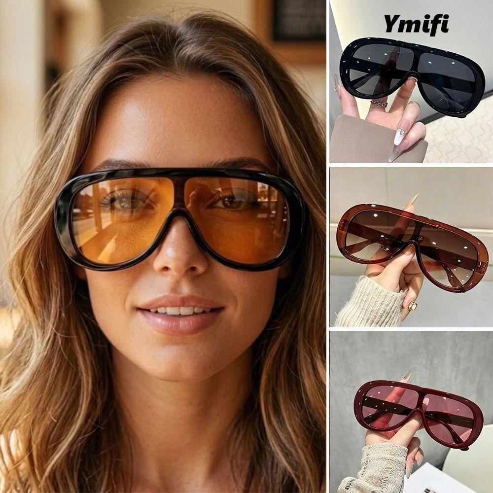 Kính Chống Nắng YMIFI UV400, Kính Mát Oversize Tích Hợp Khung Lớn, Kính Mát Chống Tia UV Retro Đi Biển Ngoài Trời Kỳ Nghỉ