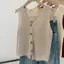 < WHPHous-t > Áo Vest chữ V dáng rộng thời trang Cotton và vải lanh Hàn Quốc mùa hè dành cho nữ đẹp