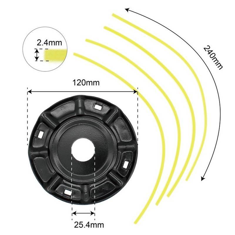 [lighthivent] Đầu cắt cỏ bằng thép miễn phí 4 dòng thay thế Máy cắt cỏ / xăng Lithium Loại bỏ đầu cắt cỏ dại trong vườn (VN)