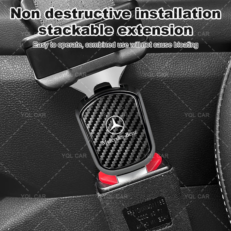 1 / 2 Chiếc Cao Cấp Dây An Toàn Xe Ô Tô Mở Rộng Dây An Toàn Cắm Cho Xe Mercedes AMG W204 W205 W206 C63 E63 GLA45 GLC43 GLE53 GT