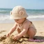 Mũ xô cho bé có tai gấu Mũ chống nắng mùa hè thoáng khí dễ thương cho bé trai bé gái