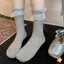 Thời Trang Nơ Ngọt Ngào Ren Cho Nữ Mùa Hè Lưới Mỏng Thoáng Khí Hút Mồ Hôi Hàng Dệt Kim Cho Các Bữa Tiệc Mới