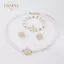 PNPIA- 3 Chiếc Camellia Nữ Đảng Nelace Vòng Tay Và Bông Tai Bộ Thanh Lịch Cô Dâu Trang Sức Quà Tặng
