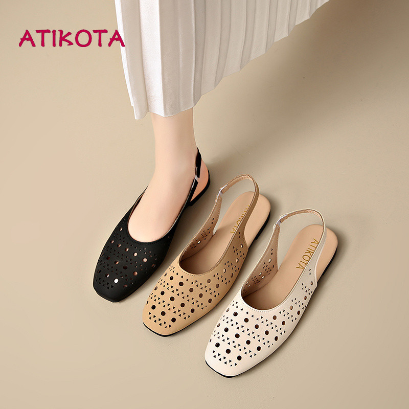 Atikota Giày sandal quai hậu khoét lỗ dành cho nữ, có thể điều chỉnh, thoáng khí, nhẹ, thoải mái, kiểu dáng thường ngày, phù hợp cho mùa hè và hoạt động ngoài trời.