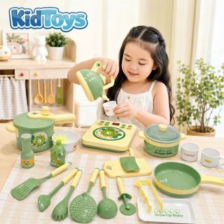 Bộ Đồ Chơi Nấu Ăn KidToys Có Đèn Nhạc - Mẫu Khủng Long Và Thỏ Tím Cho Bé Tập Làm Đầu Bếp