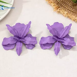 Kudosation Xếp Ly Không Đều Hoa Bông Tai Nữ Retro Thời Trang Thanh Lịch Tính Khí Tai Phụ Kiện Thời Trang Tiệc Cưới Trang Sức Quà Tặng Đẹp