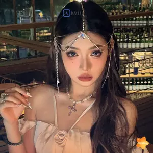 Phong Cách Cổ Đại Elf Phụ Kiện Tóc Kim Cương Giả Nhiều Lớp sel Mũ Dành Cho Nữ Bé Gái Công Chúa sel Phụ Kiện Tóc Mới