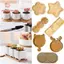 PWSSEND Giá đỡ cây cảnh mọng nước, Khay đựng chậu hoa hình chữ nhật bằng gỗ tre, Quà tặng Cartton Cat Deer Trang trí nhà cửa Đế lót ly ngôi sao năm cánh