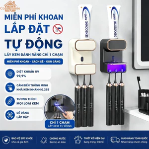 Máy tiệt trùng bàn chải đánh răng UV KLS-958, cảm biến thông minh, bộ phân phối kem đánh răng tự động