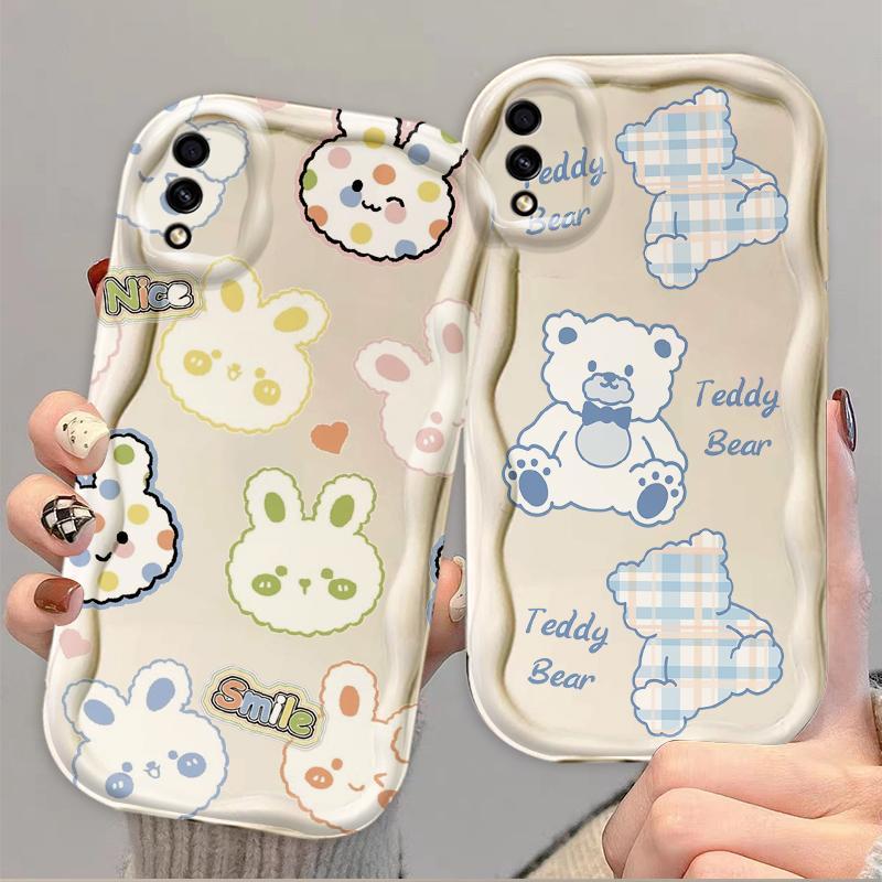 Thích Hợp Cho Samsung A10 A10S M10 A02 M02 Điện Thoại Thông Minh 3D TPU Mềm Gấu Thỏ Vỏ Điện Thoại Chống Sốc