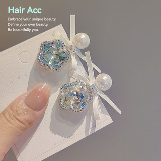 Nhỏ Kim Cương Giả Nơ Bên Mỏ Vịt Kẹp Mini Nổ Kẹp Pha Lê Kẹp Tóc trán Gãy Tóc