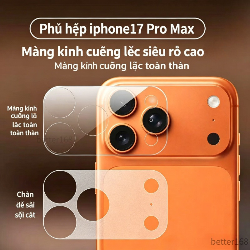 1-2 Miếng Dán Bảo Vệ Ống Kính Camera Cho IPhone 17 Pro Max 17 Air Kính Cường Lực Toàn Màn Hình