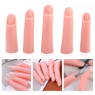 [vạn]  [COD] Bộ 5 Ngón Tay Tập Làm Móng Silicon - Mềm Mại, Linh Hoạt, Dụng Cụ Thiết Yếu Cho Học & Thực Hành Nail