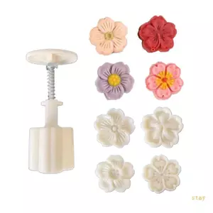 Ở Lại 4 Gói Bánh Trung Thu Thủ Công Khuôn Hoa Đẹp Món Tráng Miệng Làm Tem