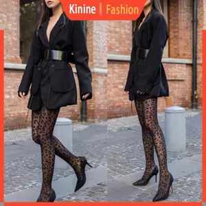 KIN Nữ Mùa Hè Mỏng Trong Suốt Tơ Quần Gothic Vintage Da Báo Họa Tiết Động Vật Sheer Quần Liền Mạch Giảm Béo