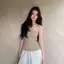 HFSHY Không Đều Một Vai Tắt Vai Áo Vest Thiết Kế Không Tay Họa Tiết Màu Trơn Đa Năng Mặc Vải Co Giãn Cao VN