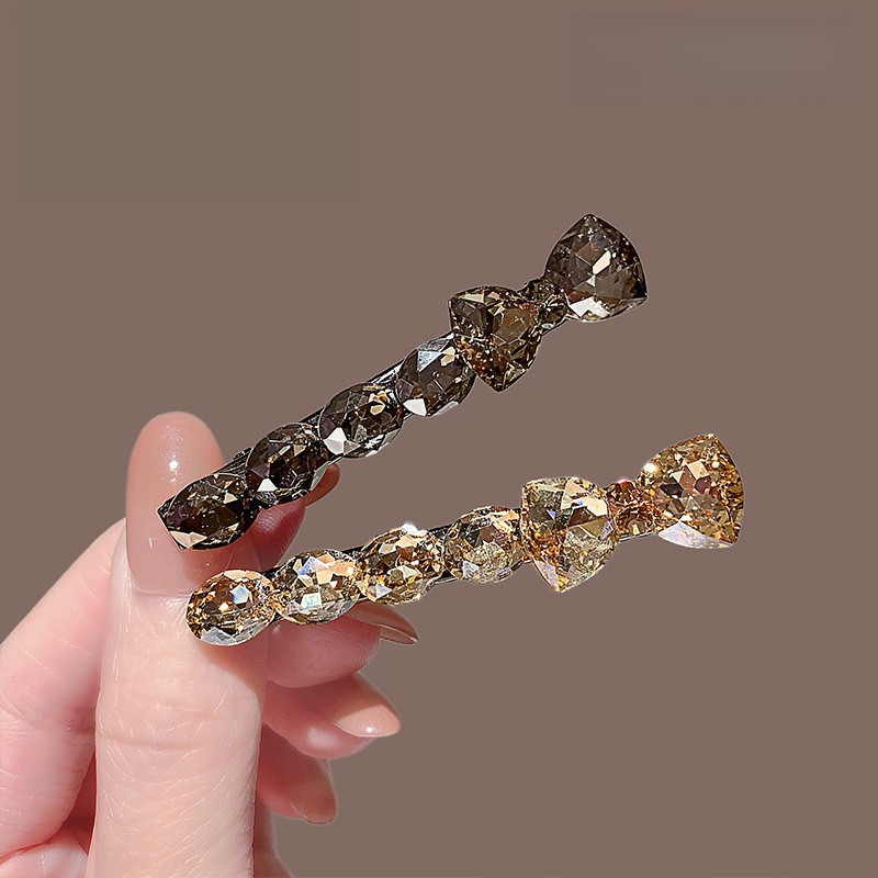 MAUROPOLI Phong Cách Mới Cao Cấp Pha Lê Nơ Bên Kẹp Ánh Sáng Sang Trọng Tính Khí Nổ Tinh Tế Mỏ Vịt Kẹp