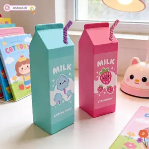 BEABOUT Bút Chì, Hộp Sữa Silicon Hình Hộp Đựng Bút, Hoạt Hình Đa Năng Dễ Thương Văn Phòng Phẩm Tổ Chức Trường Học