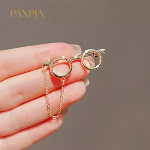 PNPIA- Kính Sáng Tạo Khung Kim Loại Trâm Cài Kính Mát sel Dây Xích Ve Áo Pin Hoạt Hình Bapa Quần Áo Huy Hiệu Corsage Trang Sức Thời Trang Quà Tặng