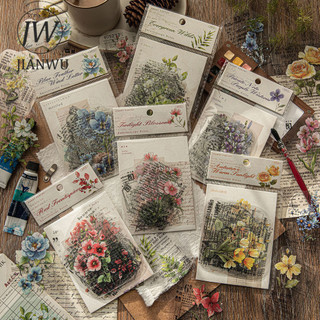 JIANWU Kaleidpscope Notebook Series Vintage Hoa Phong Cảnh Chất Liệu Cắt Dán PET Nhãn Dán Sáng Tạo DIY Tạp Chí Văn Phòng Phẩm