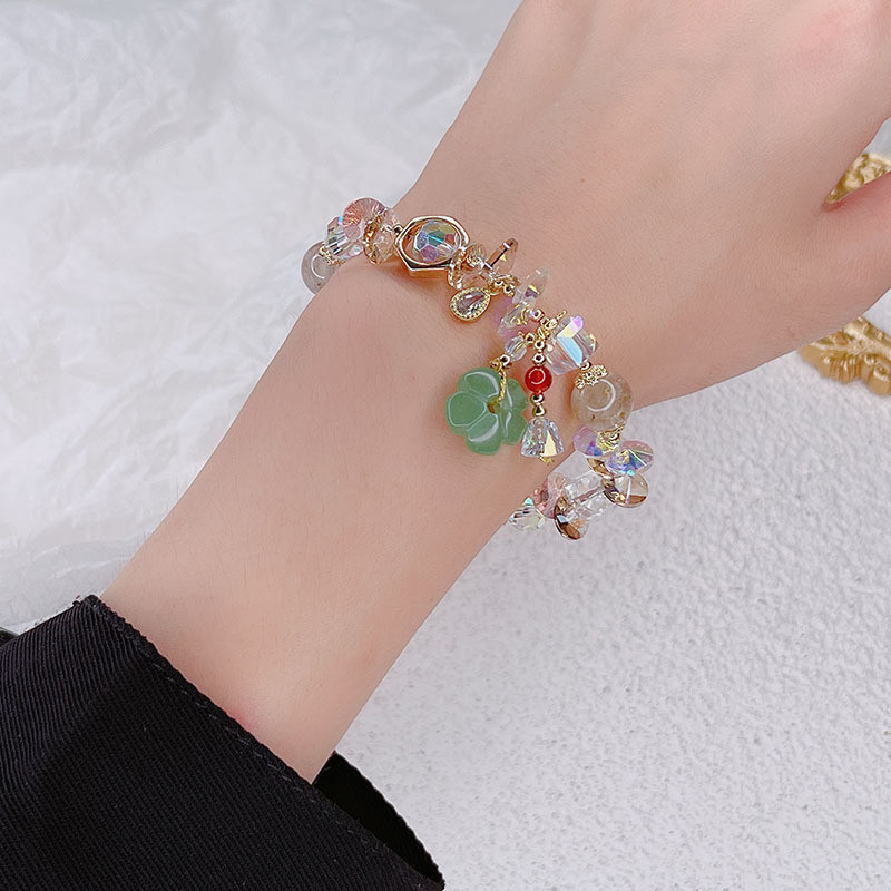 Vòng tay pha lê tóc đầy màu sắc thời trang tinh tế mới